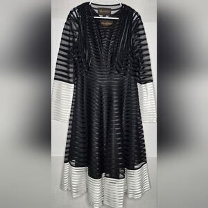 2 Piece Moshita Couture sleeveless dress and jacket set Size XL Black & White